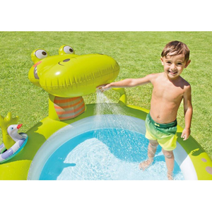 استخر بادی کودک اینتکس intex طرح تمساح با آبپاش مدل 57431-اسباب بازی